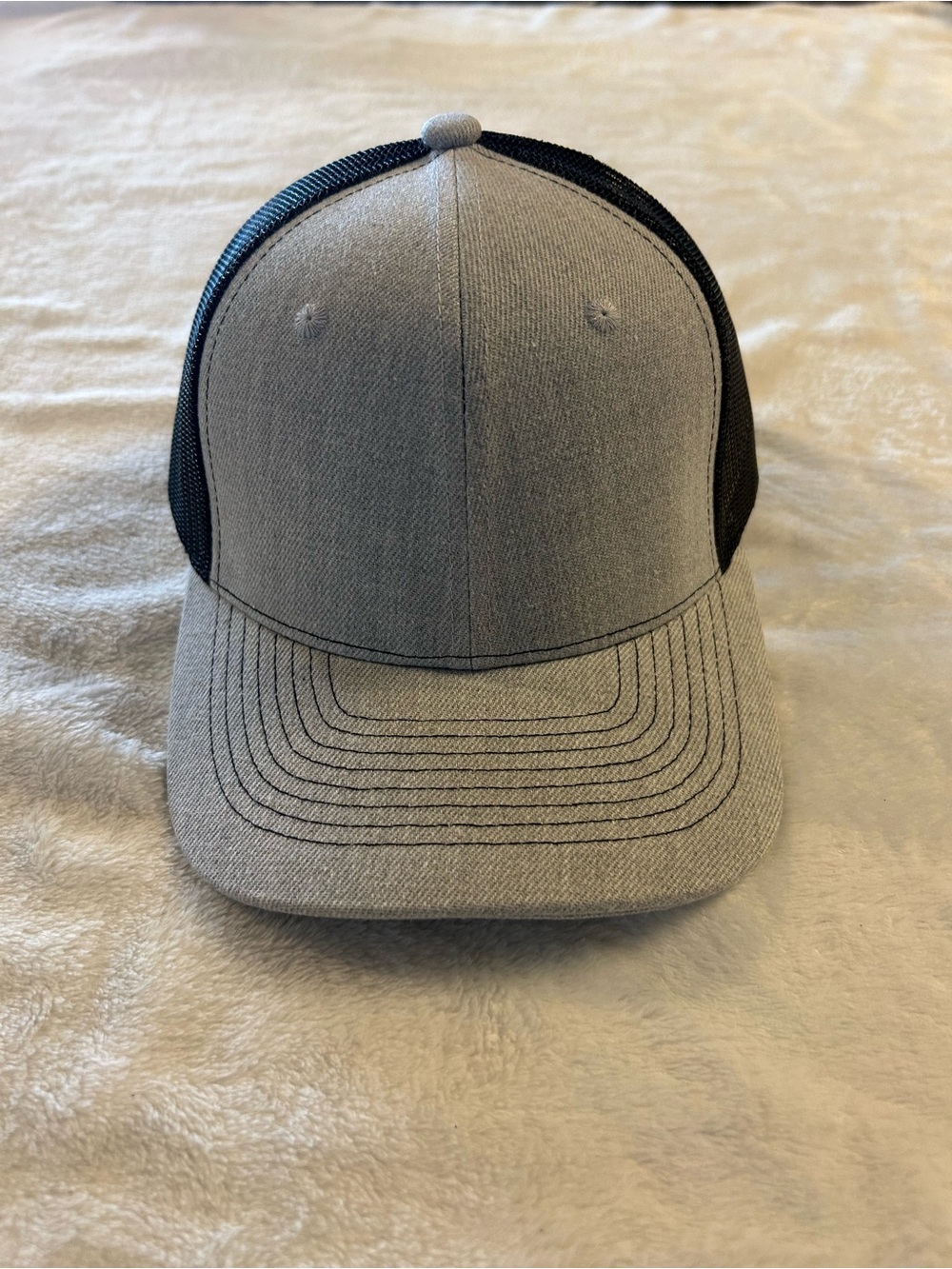 Trucker Hat Mesh Back Snapback Gray/Black Adjustable Baseball Cap Plain Hip Hop
